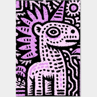 Psychedelic Punk Unicorn | Quirky Mythical Beast Posters and Art