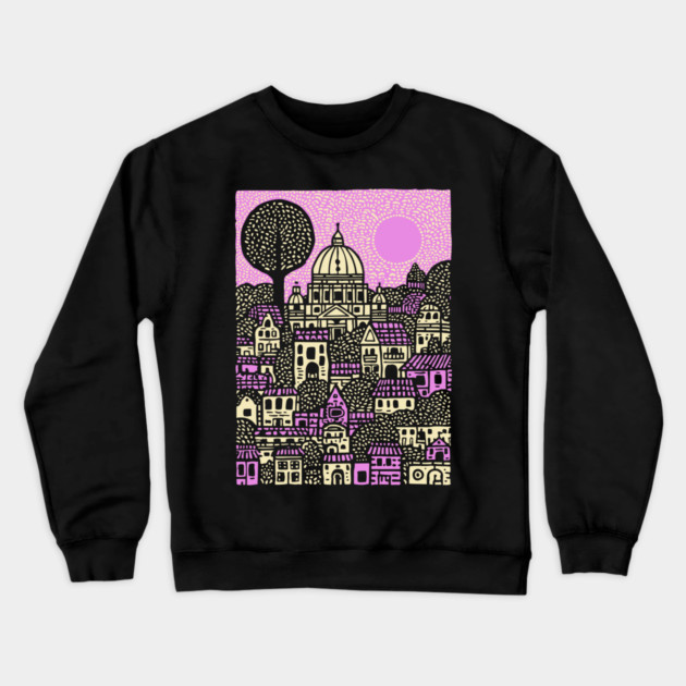 Dreamscape Vatican | Surreal Italian Cityscape Crewneck Sweatshirt by TuncGK