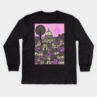 Dreamscape Vatican | Surreal Italian Cityscape Kids Long Sleeve T-Shirt