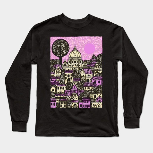 Dreamscape Vatican | Surreal Italian Cityscape Long Sleeve T-Shirt by TuncGK