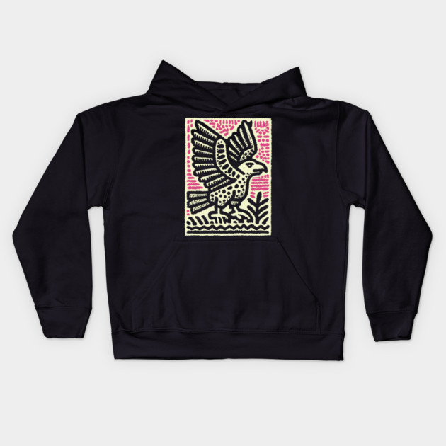 Abstract Vulture Glyph | Primal Sky Hunter Kids Hoodie by TuncGK