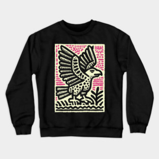 Abstract Vulture Glyph | Primal Sky Hunter Crewneck Sweatshirt