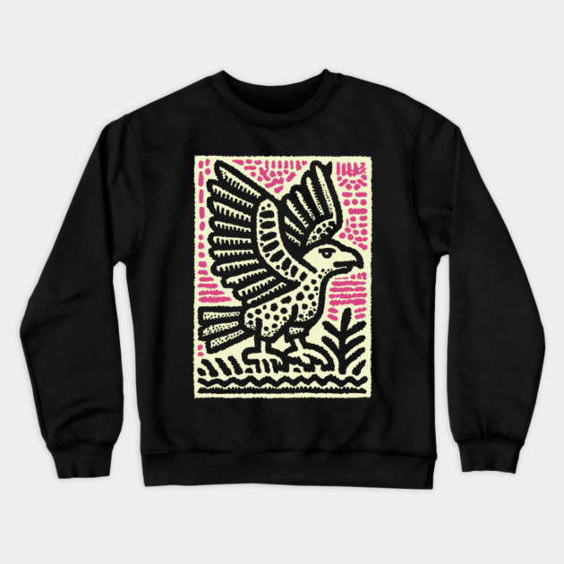 Abstract Vulture Glyph | Primal Sky Hunter Crewneck Sweatshirt by TuncGK