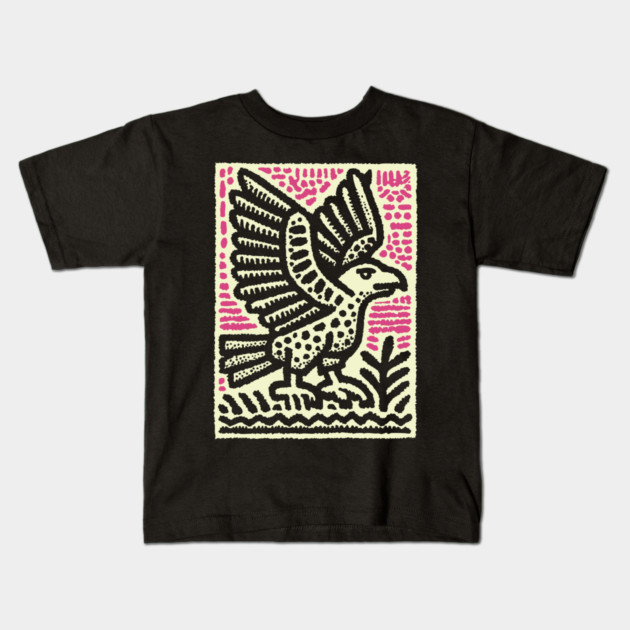 Abstract Vulture Glyph | Primal Sky Hunter Kids T-Shirt by TuncGK