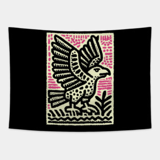 Abstract Vulture Glyph | Primal Sky Hunter Tapestry