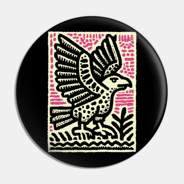 Abstract Vulture Glyph | Primal Sky Hunter Pin by TuncGK