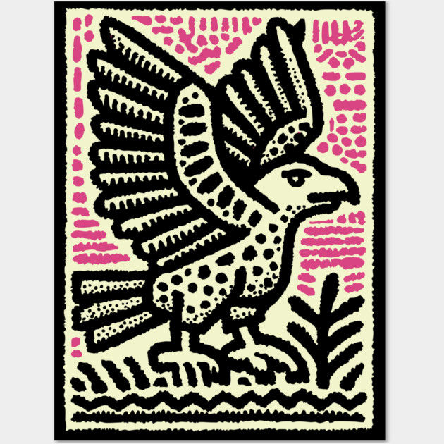 Abstract Vulture Glyph | Primal Sky Hunter Wall Art by TuncGK