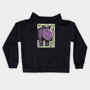 Vaporwave Rhino | Psychedelic Pastel Graphic Kids Hoodie