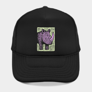 Vaporwave Rhino | Psychedelic Pastel Graphic Hat