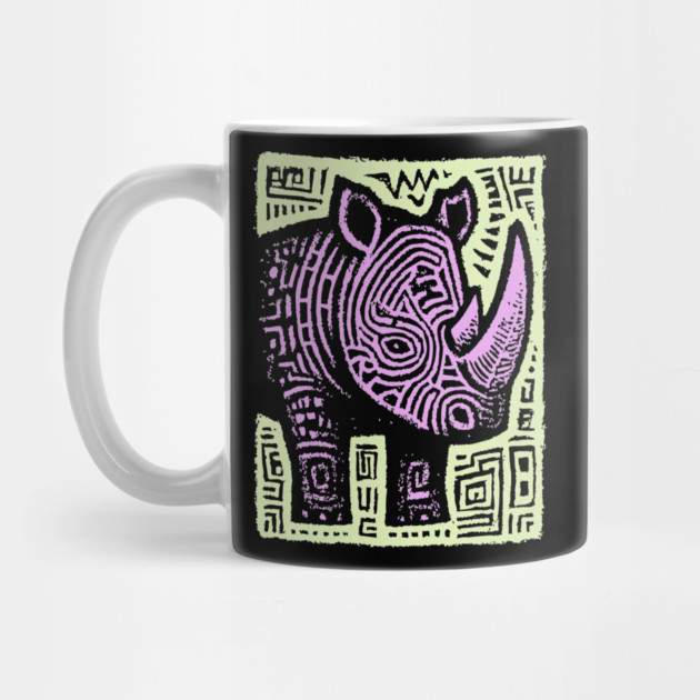 Vaporwave Rhino | Psychedelic Pastel Graphic by TuncGK