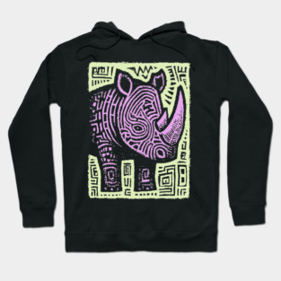 Vaporwave Rhino | Psychedelic Pastel Graphic Hoodie