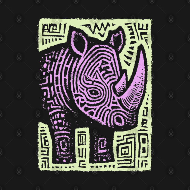 Vaporwave Rhino | Psychedelic Pastel Graphic by TuncGK