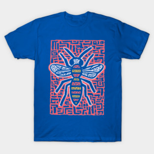 Primal Wasp Glyph | Ancient Insect Totem T-Shirt