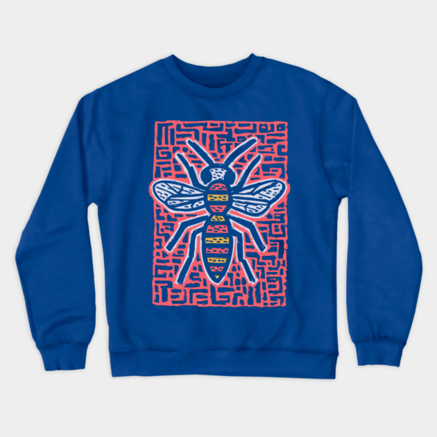 Primal Wasp Glyph | Ancient Insect Totem Crewneck Sweatshirt by TuncGK