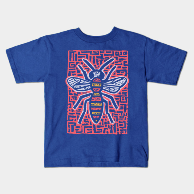 Primal Wasp Glyph | Ancient Insect Totem Kids T-Shirt by TuncGK