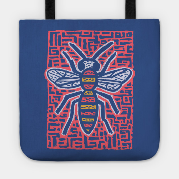 Primal Wasp Glyph | Ancient Insect Totem Tote by TuncGK