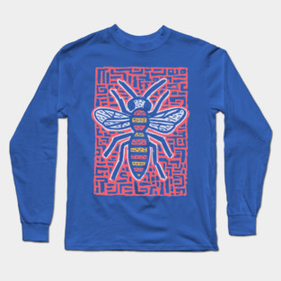Primal Wasp Glyph | Ancient Insect Totem Long Sleeve T-Shirt