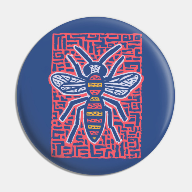 Primal Wasp Glyph | Ancient Insect Totem Pin by TuncGK