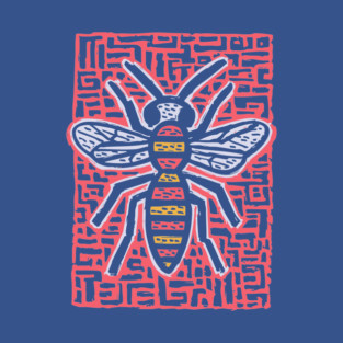Primal Wasp Glyph | Ancient Insect Totem T-Shirt