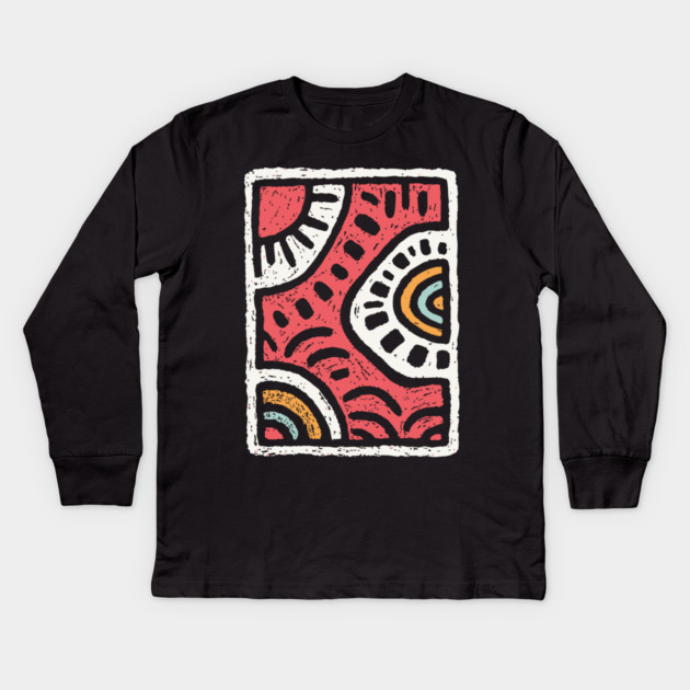 Abstract Water Dance | Rhythmic River Flow Kids Long Sleeve T-Shirt by TuncGK
