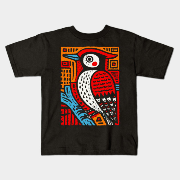 Totemic Woodpecker | Guardian of the Forest Kids T-Shirt by TuncGK