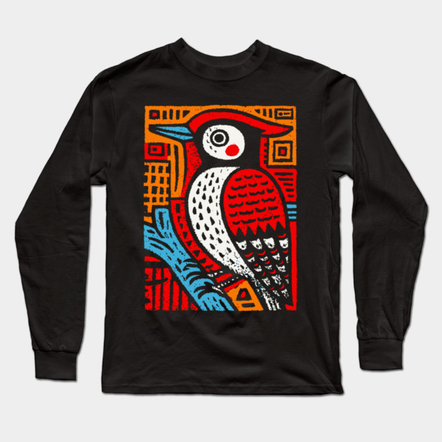 Totemic Woodpecker | Guardian of the Forest Long Sleeve T-Shirt by TuncGK