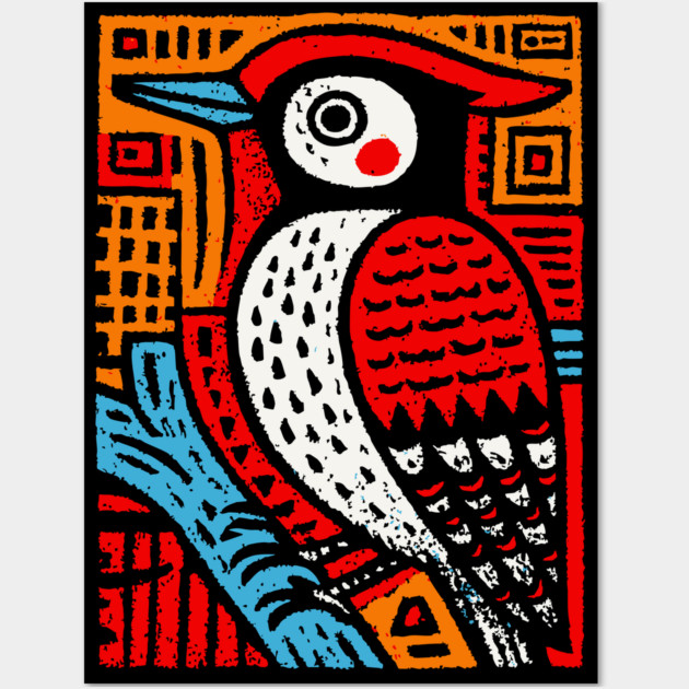 Totemic Woodpecker | Guardian of the Forest Wall Art by TuncGK