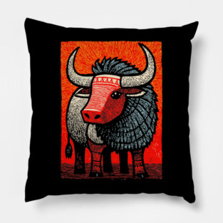 Mythical Yak | Himalayan Mountain Guardian Pillow