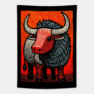 Mythical Yak | Himalayan Mountain Guardian Tapestry
