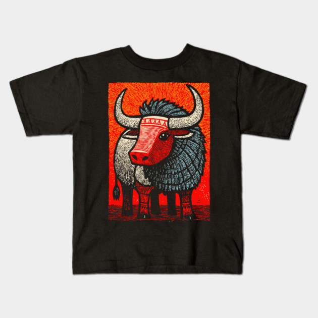 Mythical Yak | Himalayan Mountain Guardian Kids T-Shirt by TuncGK