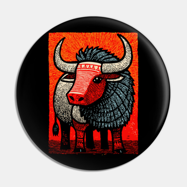 Mythical Yak | Himalayan Mountain Guardian Pin by TuncGK