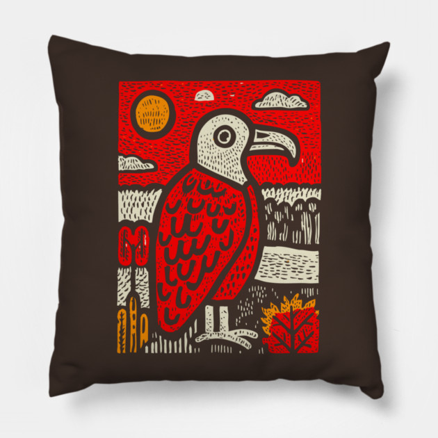 Patient Vulture | Southwestern Desert Gothic Pillow by TuncGK