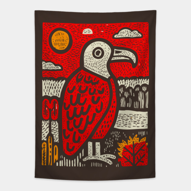 Patient Vulture | Southwestern Desert Gothic Tapestry by TuncGK