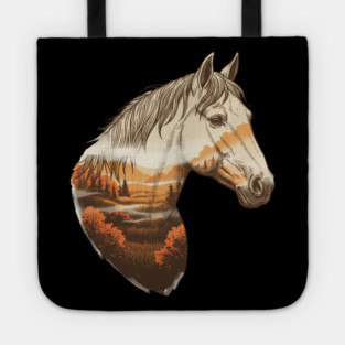 Wild Horse Lovers Double Exposure Nature Landscape Tote