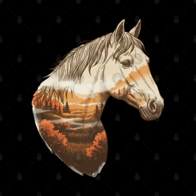 Wild Horse Lovers Double Exposure Nature Landscape by BirdsnStuff