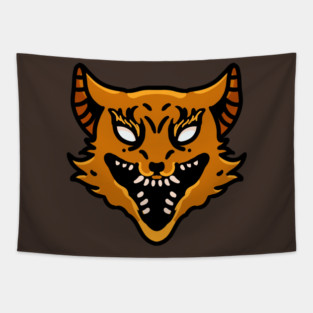 Wolf Head Cartoon Tapestry