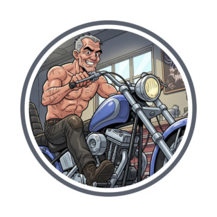 Bodybuilder Daddy Biker T-Shirt