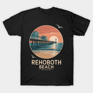 DE Boardwalk Retro Rehoboth Beach Delaware T-Shirt