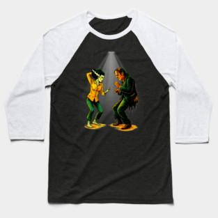 Pulp Frankenstein Halloween Showdown Baseball T-Shirt