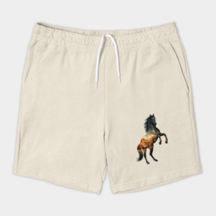 Wild Horse Mustang Plains Double Exposure Nature Shorts