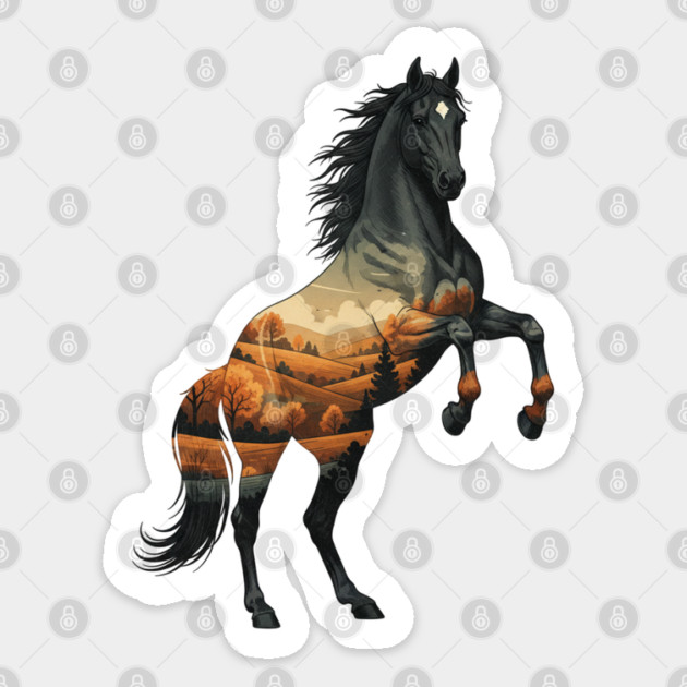 Wild Horse Mustang Plains Double Exposure Nature Sticker by BirdsnStuff