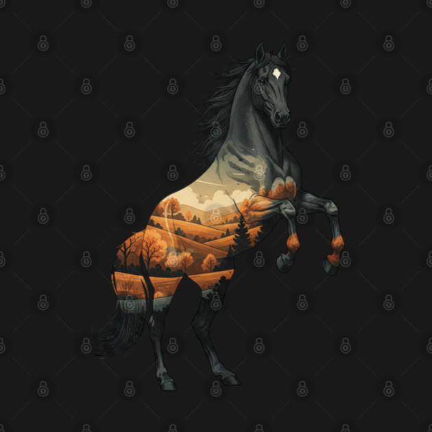 Wild Horse Mustang Plains Double Exposure Nature by BirdsnStuff