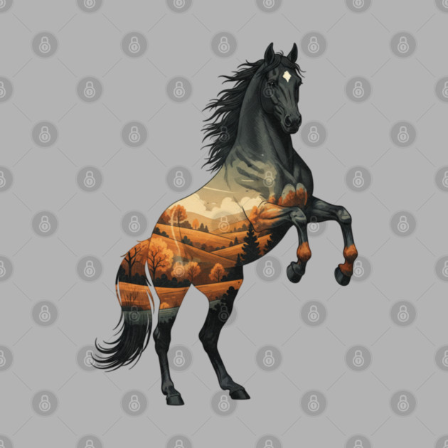 Wild Horse Mustang Plains Double Exposure Nature by BirdsnStuff