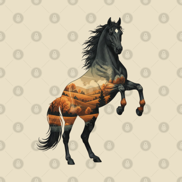 Wild Horse Mustang Plains Double Exposure Nature by BirdsnStuff