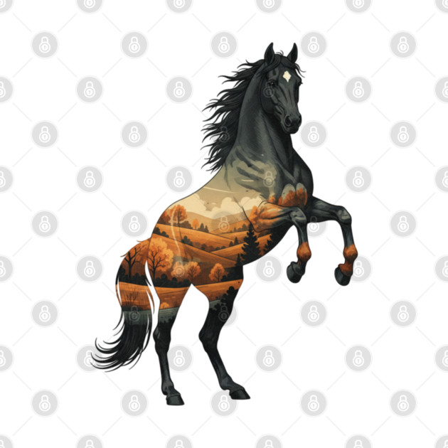 Wild Horse Mustang Plains Double Exposure Nature by BirdsnStuff