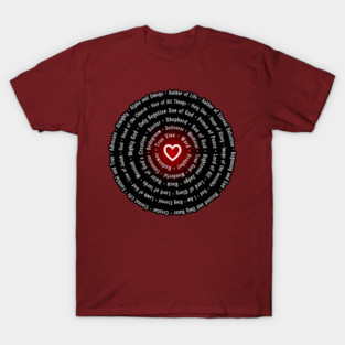 Sacred Names of God & Jesus Heart Design T-Shirt