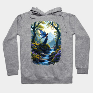 Blue fairie at the waterfall Hoodie