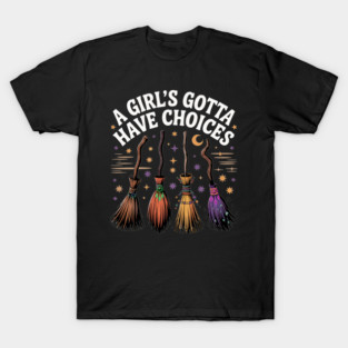Witchy Vibes Witches Broom Halloween T-Shirt