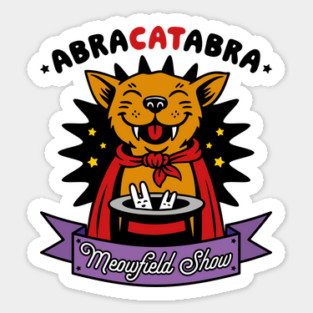 Abracadabra Magic Cat - Funny Cute Smiling Illusionist Kitty Sticker