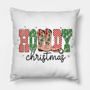 Howdy Christmas Merry Christmas Bow Boots Cowgirl Coquette Pillow